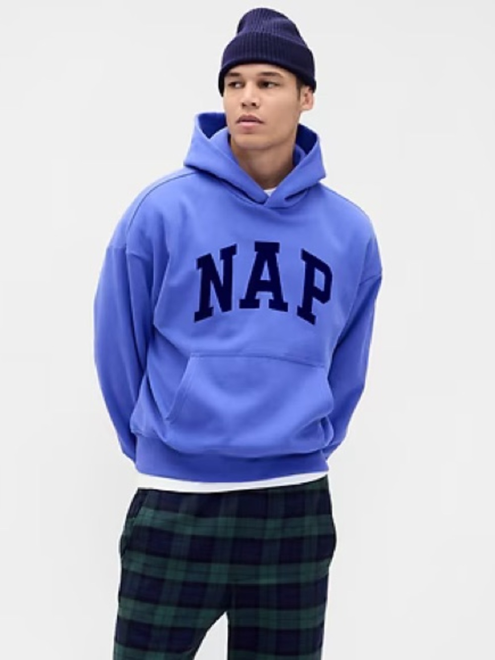 Oversized Gap Nap Logo Hoodie XS DAZZLING BLUE GAP NAP HOODIE